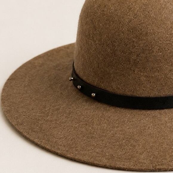 Halogen 100% Wool Wide Brim Hat – Camel Brown | One Size main image 4